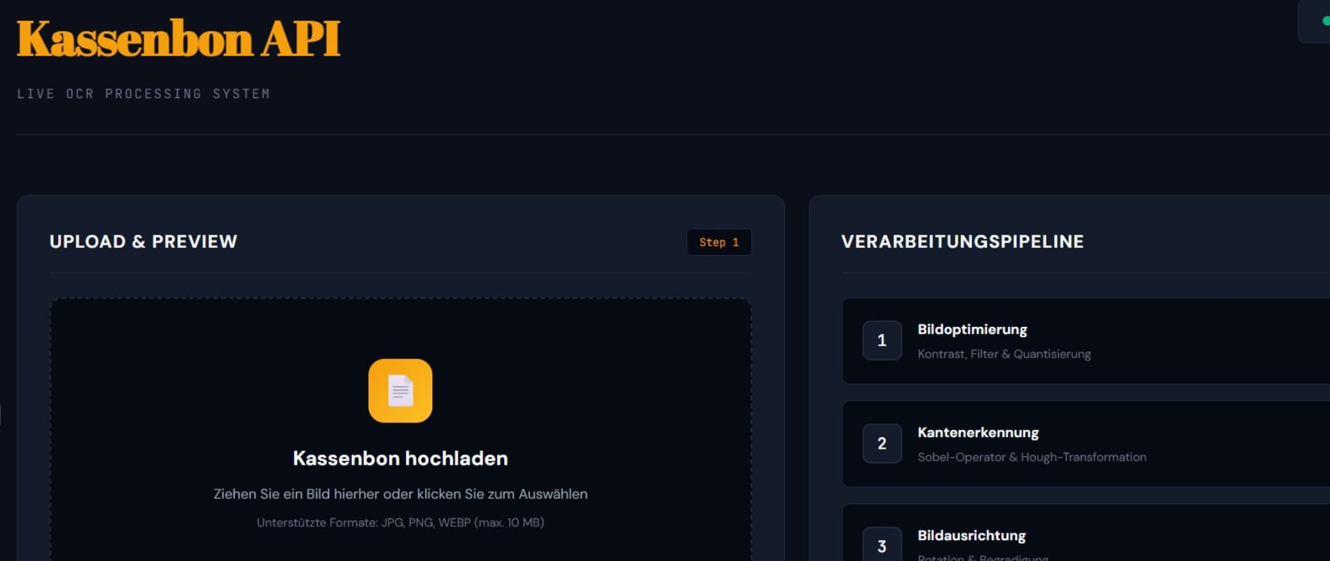 Kassenbon API Upload Page