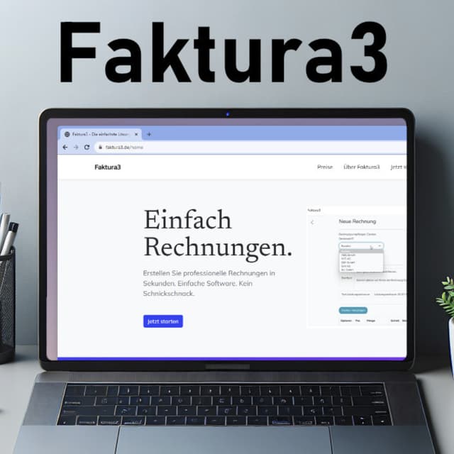 Faktura 3 Software auf einem Laptop