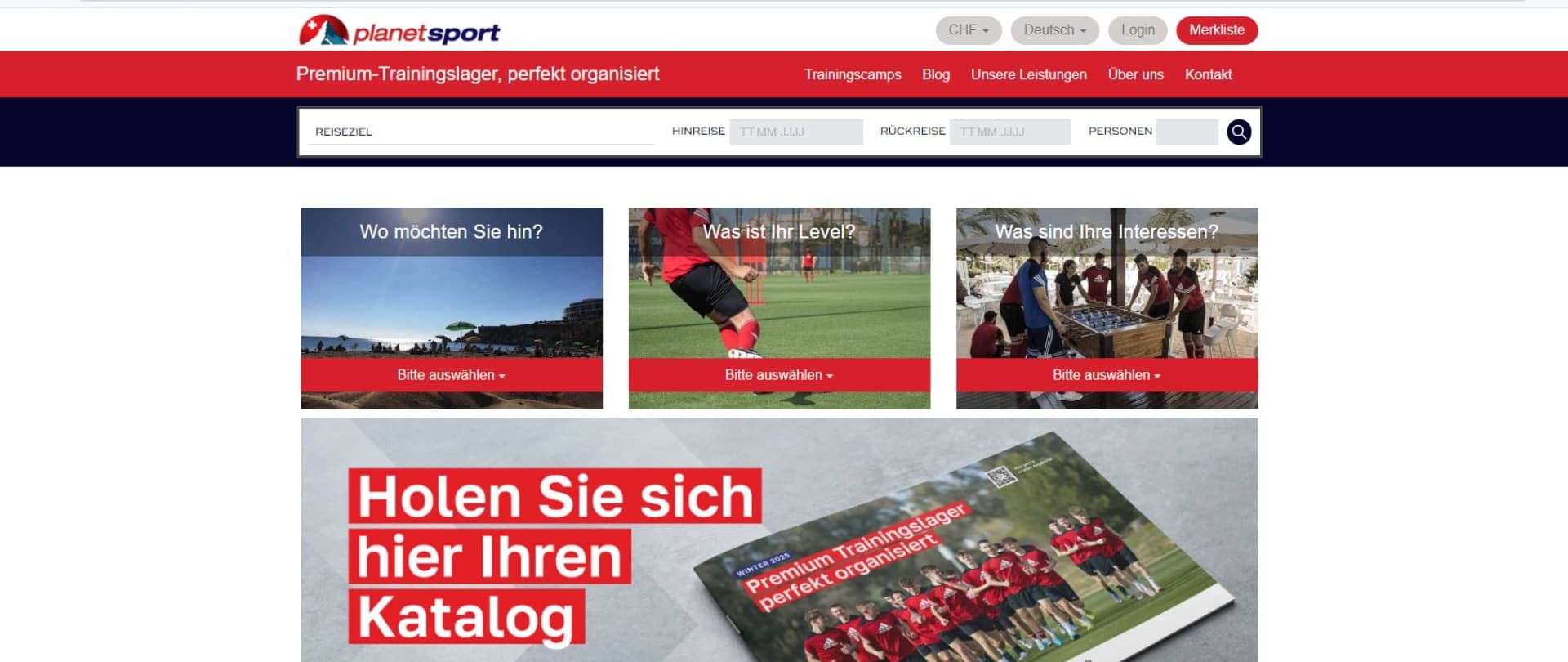 planetsport.ch Frontpage