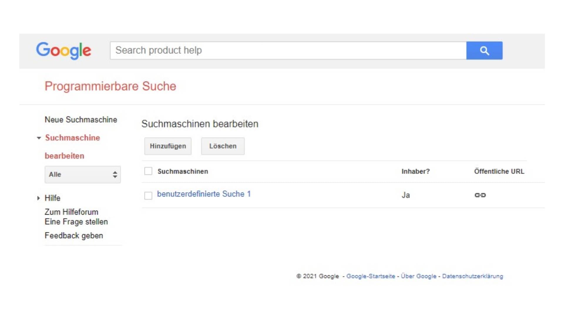 Googels programmierbare Suche